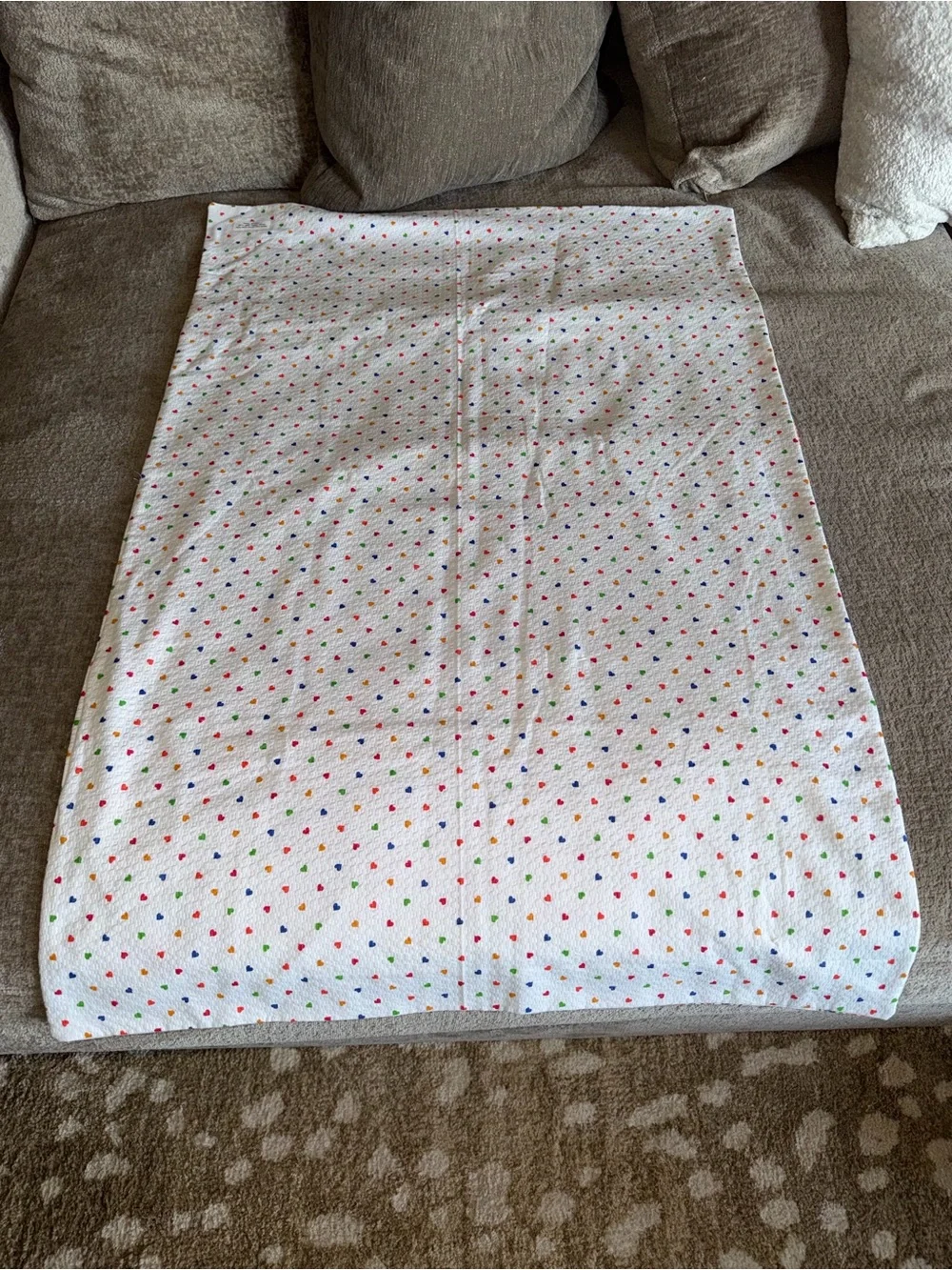 Vintage Handmade Raggedy Ann Baby Blanket Reversible Hearts